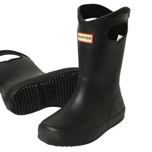 Hunter Original First Classic Grab Handle Rain Boots | Kids | Black | Size US 5